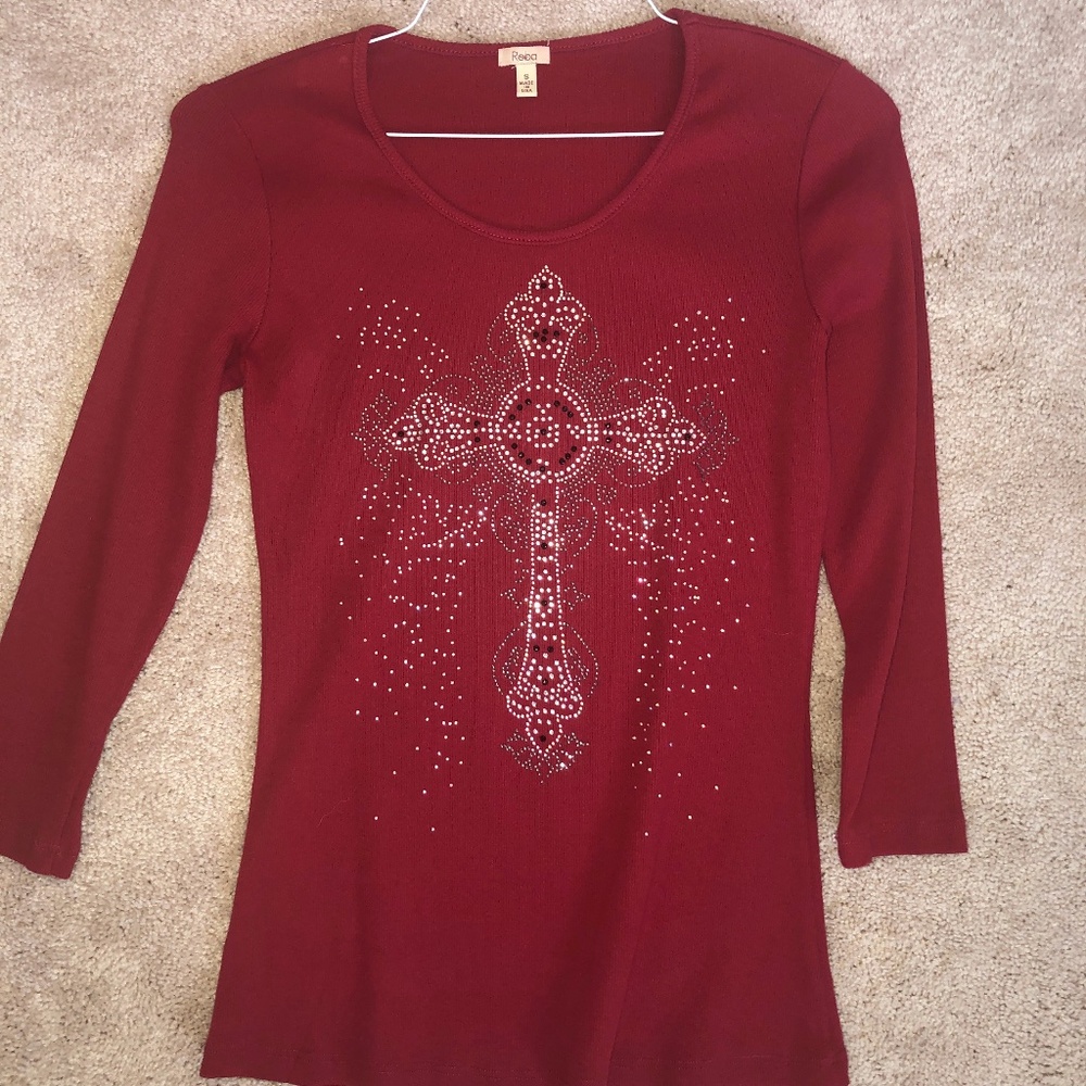 Red Reba Cross Blouse